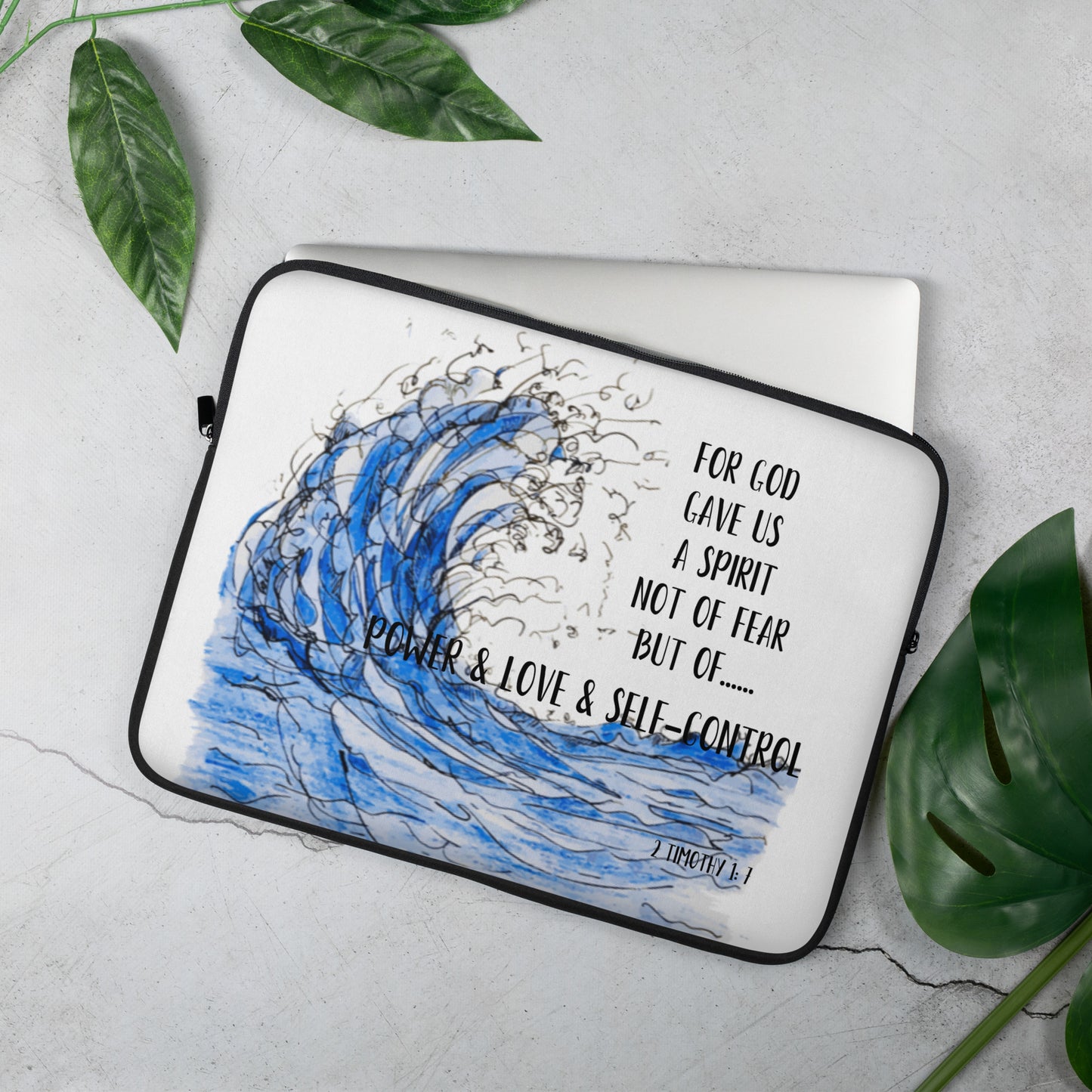 God Said Power-Love-Self Control- Laptop Sleeve